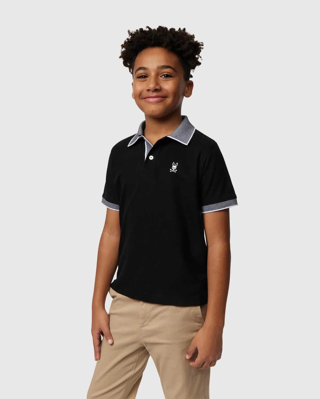 Polos Psycho Bunny Southport Pique Polo Shirt Noir Enfant | DDT-39416323